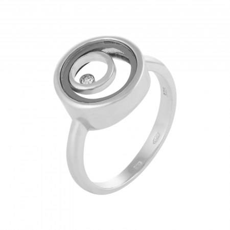 Inele de dama - Inel din argint 925 rodiat, Piatra : zirconia fatetata , Culoare : transparenta, Sonis Silver