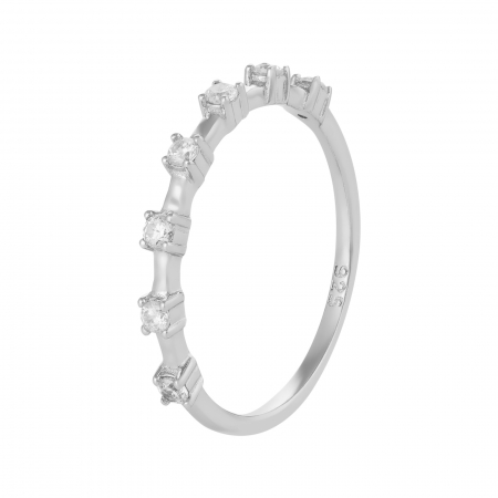 Inele de dama - Inel din argint 925 rodiat, Piatra : cubic zirconia , Culoare : transparent ,