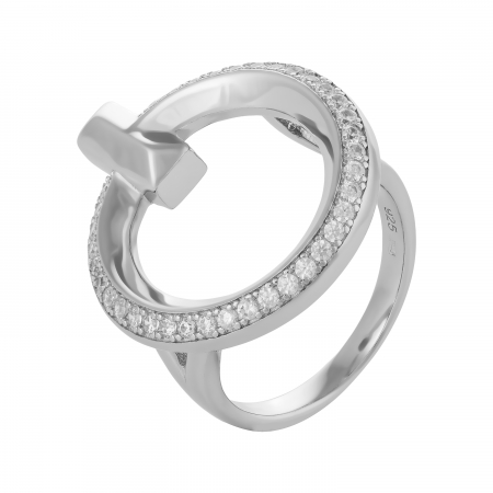 Inele de dama - Inel din argint 925 rodiat, Piatra: cubic zirconia, Culoare: transparenta