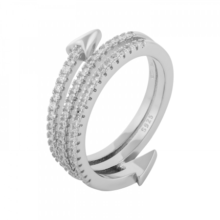 Produse - Inel din argint 925 rodiat, Piatra: cubic zirconia, Culoare : transparenta , Sonis Silver