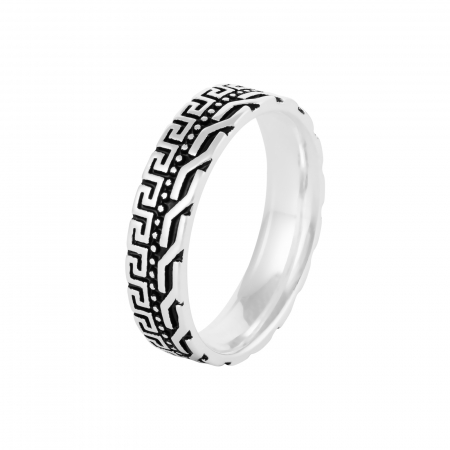 INELE - Inel tip "Verigheta " din argint 925 , Piatra: email, Culoare: negru, Sonis Silver