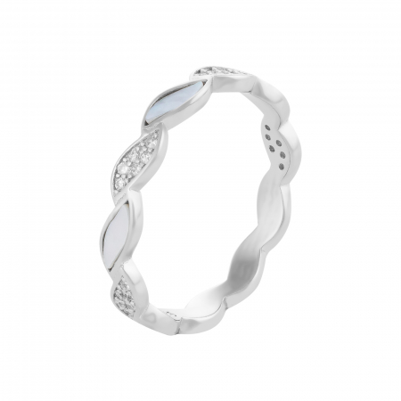 Inele de dama - Inel din argint 925 rodiat, Piatra: email si cubic zirconia, Culoare: gri si transparent, Sonis Silver