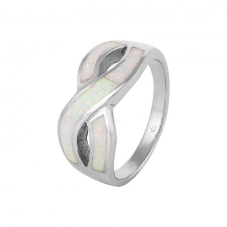 Inele de dama - Inel din argint 925 rodiat, Piatra: opal de laborator  Culoare: alb, Sonis Silver