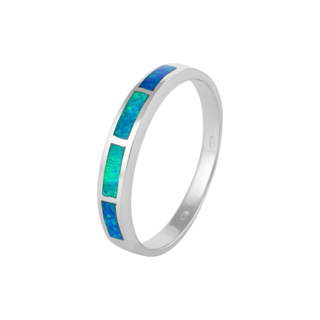 Inele de dama - Inel din argint 925 rodiat, Piatra: opal de laborator , Culoare: albastru, Sonis Silver