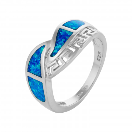 Inele de dama - Inel din argint 925 rodiat, Piatra: opal de laborator,  Culoare: albastru , Sonis Silver
