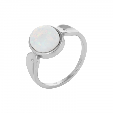 Inele de dama - Inel din argint 925 rodiat, Piatra: opal de laborator  Culoare: alb, Sonis Silver