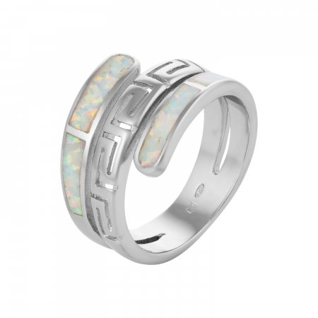 Inele de dama - Inel din argint 925 rodiat, Piatra: opal de laborator , Culoare: alb, Sonis Silver