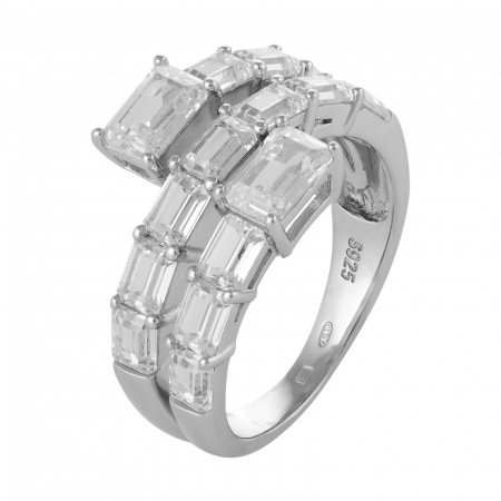 Inele de dama - Inel din argint 925 rodiat, Piatra: zirconia fatetata ,  Culoare: transparenta , Sonis Silver