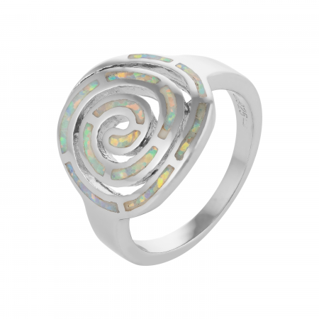 Inele de dama - Inel din argint 925 rodiat, Piatra: opal de laborator ,Culoare: alb, Sonis Silver