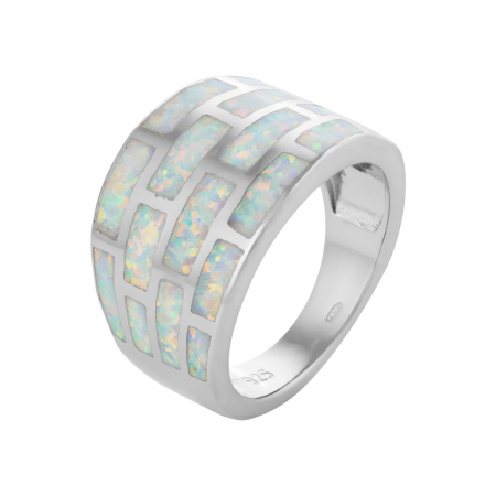 Inele de dama - Inel din argint 925 rodiat, Piatra: opal de laborator ,Culoare: alb,  Sonis  Silver