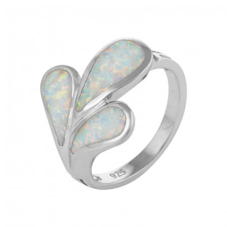 Inele de dama - Inel din argint 925 rodiat, Piatra: opal de laborator , Culoare: alb, Sonis Silver