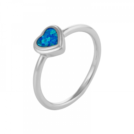 Inele de dama - Inel din argint 925 rodiat, Piatra: opal de laborator ,Culoare: albastru, Sonis Silver