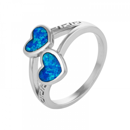 Inele de dama - Inel din argint 925 rodiat, Piatra: opal de laborator ,Culoare: albastru, Sonis Silver