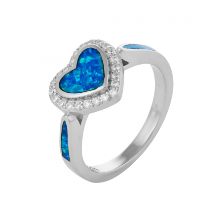 Inele de dama - Inel din argint 925 rodiat, Piatra: opal de laborator ,Culoare: albastru, Sonis Silver