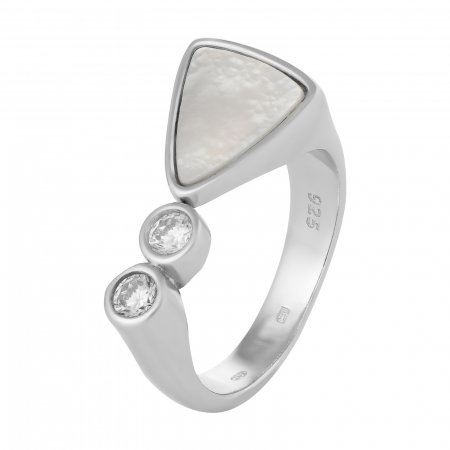 Inele de dama - Inel din argint 925 rodiat, Piatra: sidef, Culoare : sidef si transparent , Culoare : sidef si transparent,
