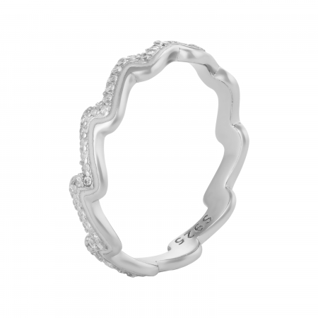 Inele de dama - Inel din argint 925 rodiat, Piatra : email si cubic zirconia, Culoare: sidef si transparent ,