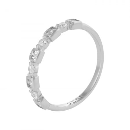 Inele de dama - Inel din argint 925 rodiat, Piatra : zirconia fatetata , Culoare : transparent,
