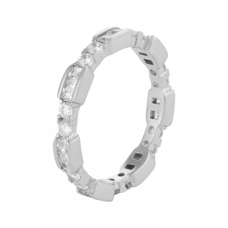 Inele de dama - Inel din argint 925 rodiat, Piatra: zirconia fatetata, Culoare: transparenta ,