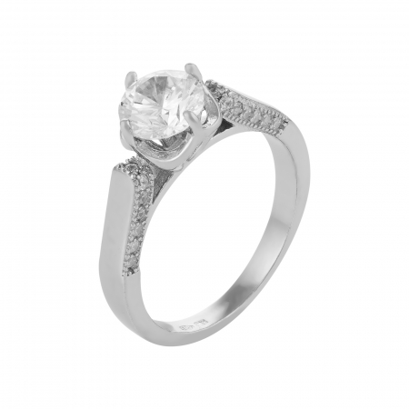 Inele de dama - Inel din argint 925 rodiat, Piatra: zirconia fatetata si cubic zirconia , Culoare : transparenta , Sonis Silver