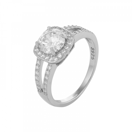 INELE - Inel din argint 925 rodiat, Piatra: zirconia fatetata si cubic zirconia , Culoare : transparenta ,  Sonis Silver