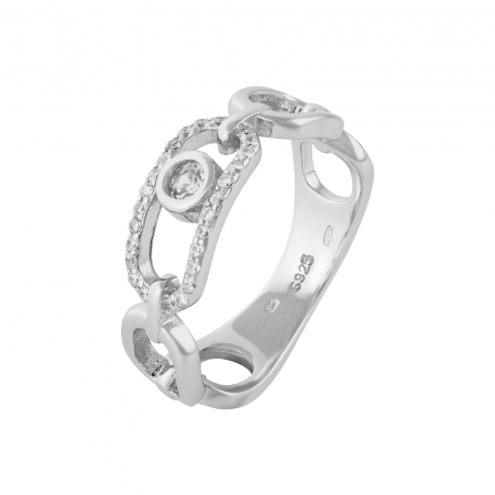Produse - Inel din argint 925 rodiat, Piatra: zirconia fatetata si cubic zirconia, Culoare: transparenta, Sonis Silver