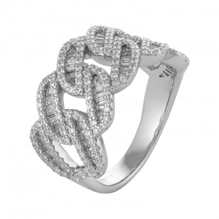 Inele de dama - Inel din argint 925 rodiat, Piatra: zirconia fatetata si cubic zirconia , Culoare : transparenta , Sonis Silver
