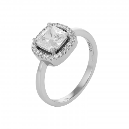 Inele de dama - Inel din argint 925 rodiat,Piatra : zirconia fatetata si cubic zirconia, Culoare : transparenta , Sonis Silver