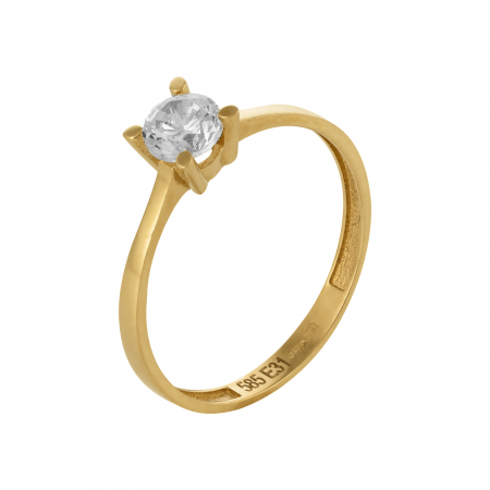 INELE - Inel din aur 585/ 14 kt, Piatra: zirconia fatetata, Culoare: transparenta