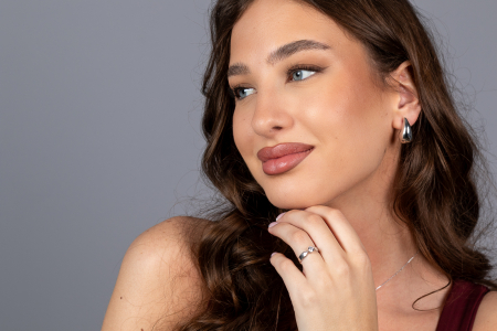 Inel din aur alb 585/ 14 kt, Piatra: zirconia fatetata, Culoare: transparenta [1]