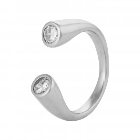 Inele de dama - Inel reglabil, din argint 925, Piatra: zirconia fatetata , Culoare: transparent,