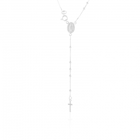 Lant cu pandantiv din argint 925 rodiat , Piatra : sidef si cubic zirconia , Culoare : sidef si transparent , [3]
