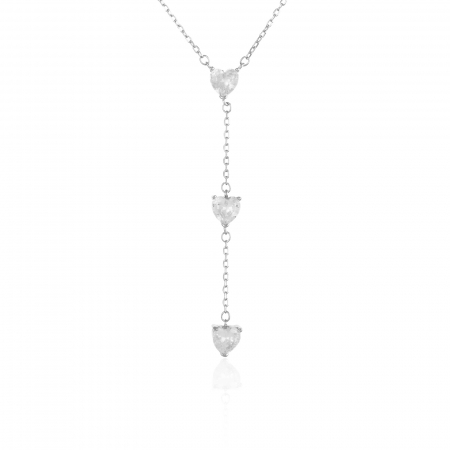Produse - Lant cu pandantiv   din argint 925 rodiat , Piatra: zirconia fatetata , Culoare : transparenta, Sonis Silver