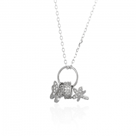 Produse - Lant din argint 925 rodiat, Piatra: cubic zirconia,  Culoare: transparenta, Sonis Silver
