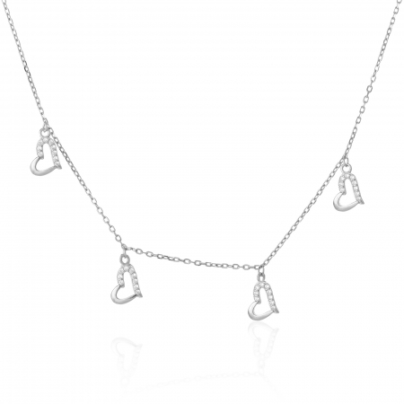 LANTURI CU PANDANTIV - Lant din argint 925 rodiat, Piatra: cubic zirconia, Culoare: transparenta, Sonis Silver