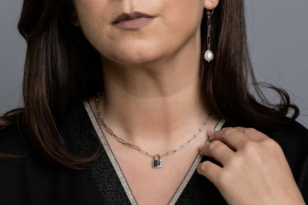 Lant din argint 925 rodiat, Piatra: cubic zirconia, Culoare: transparenta, Sonis Silver [2]