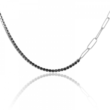 Produse - Lant tip "Tennis "  din argint 925 rodiat , Piatra : onix , Culoare : negru,