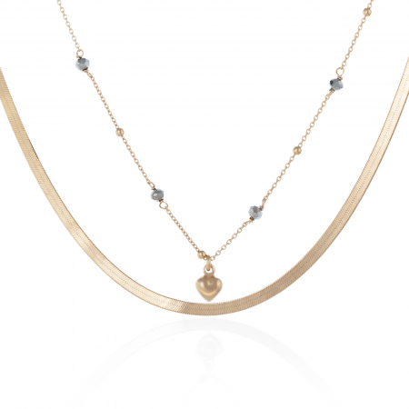 Lanturi pentru EA - Lant  dublu din argint 925 placat cu aur de 14 kt,  Sonis Silver