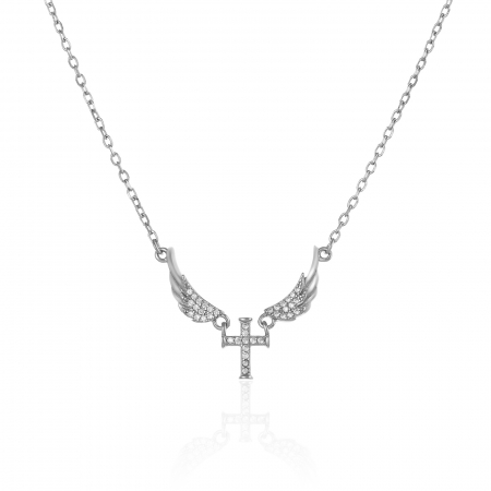 LANTURI CU PANDANTIV - Lant din argint 925 rodiat,Piatra : cubic zirconia, Culoare: transparenta,
