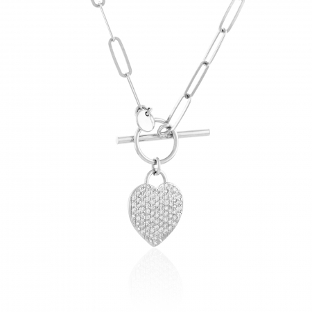 Lant din argint 925 rodiat, Piatra: cubic zirconia, Culoare: transparenta, Sonis Silver [0]