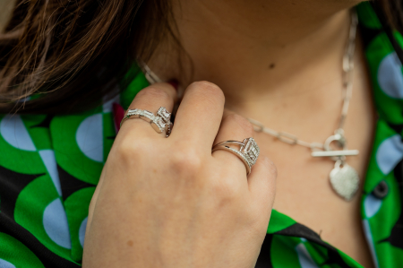 Lant din argint 925 rodiat, Piatra: cubic zirconia, Culoare: transparenta, Sonis Silver [1]