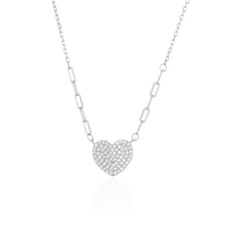 LANTURI CU PANDANTIV - Lant din argint 925 rodiat , Piatra : cubic zirconia , Culoare : transparenta , Sonis Silver