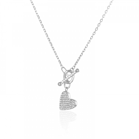 LANTURI CU PANDANTIV - Lant din argint 925 rodiat  , Piatra : cubic zirconia , Culoare : transpatenta ,Sonis Silver