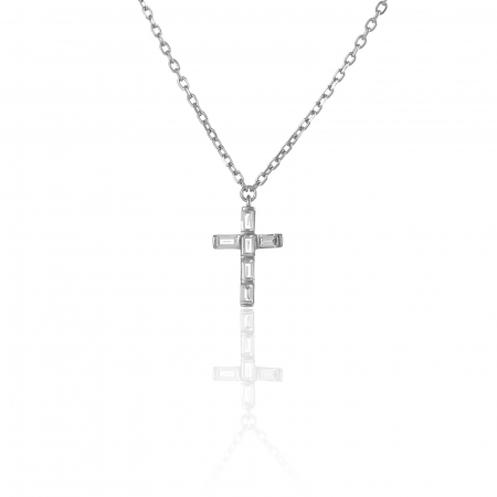 LANTURI CU PANDANTIV - Lant din argint 925 rodiat , Piatra :  zirconia fatetata, Culoare : transparent , Sonis Silver