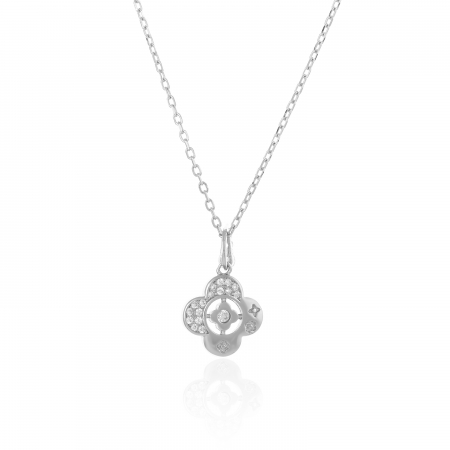 LANTURI CU PANDANTIV - Lant cu pandantiv din argint 925 rodiat, Piatra : cubic zirconia , Culoare : transparenta , Sonis Silver