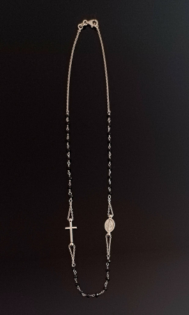 Lant tip '' rozariu " din argint 925, Piatra: onix fatetat, Culoare: negru, Sonis Silver [1]