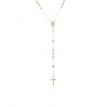 LANTURI TIP ROZARIU - Lant tip " Rozariu " din argint 925 , placat cu aur de 14 kt , Piatra: cubic zirconia,Culoare: transpartent,Sonis Silver