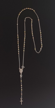 Lant tip " rozariu " din argint 925, placat cu aur galben   si rose de 14 kt,Sonis Silver [1]