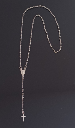 Lant tip" rozariu " din argint 925 rodiat, Piatra: hematit, Culoare: gri, Sonis Silver [1]