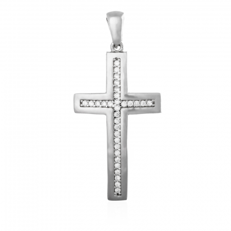 Cruce din argint 925, Piatra: cubic zirconia, Greutate: 1.63 gr, Culoare: transparenta, Cod:719#9T9 [0]