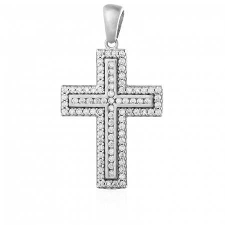 Cruce din argint 925, Piatra: cubic zirconia, Greutate: 1.7 gr, Culoare: transparenta, Cod:719#9T15 [0]